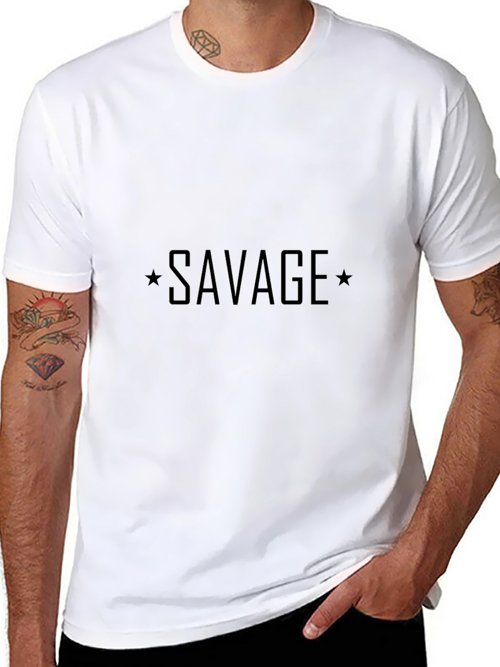 Savage Graphic Print Crew Neck Tee