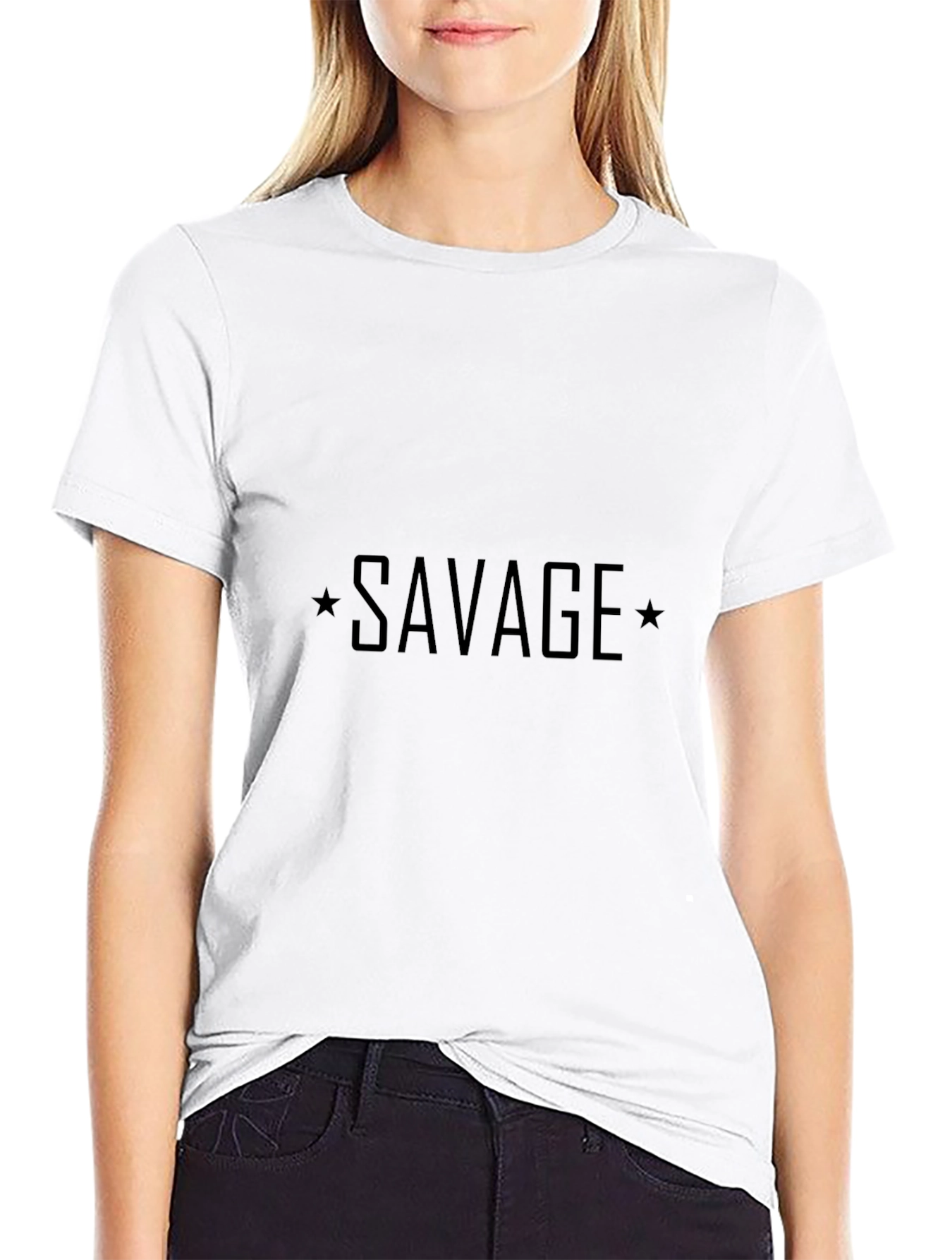 Savage Graphic Print Crew Neck Tee