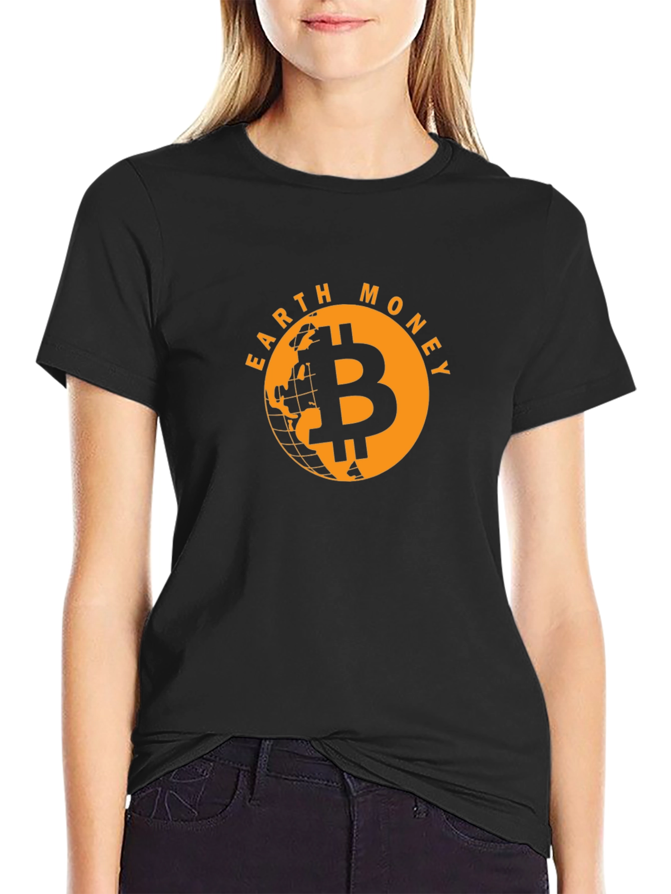 Earth Money Bitcoin T-Shirt - Black