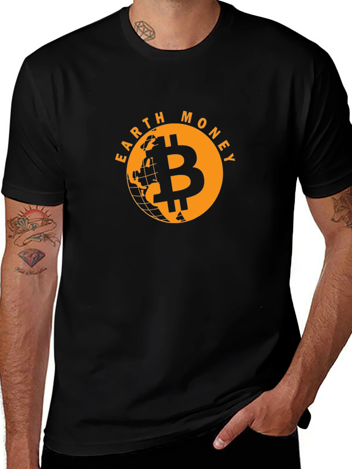 Earth Money Bitcoin T-Shirt - Black