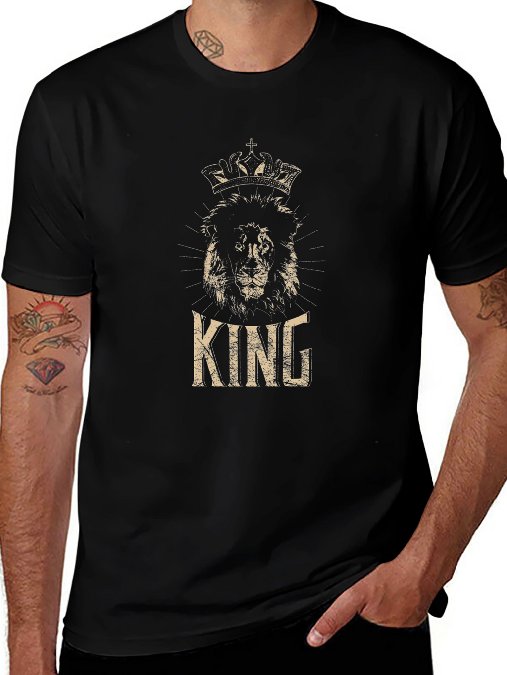 King Lion Graphic Tee - Mens Black T-Shirt