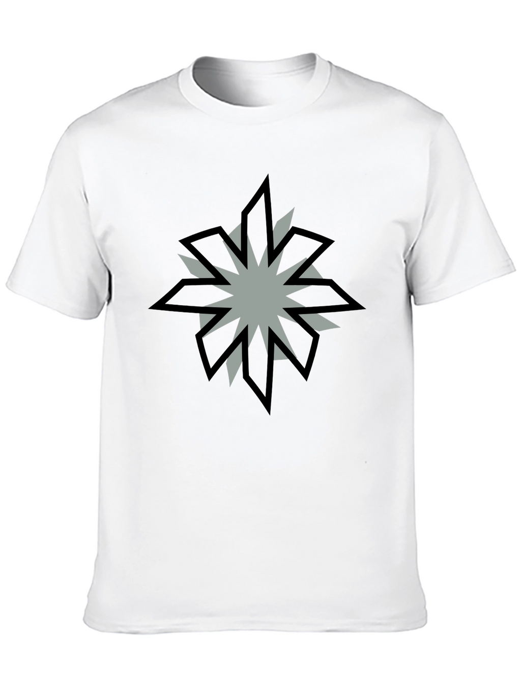 Geometric Starburst Graphic Black T-Shirt