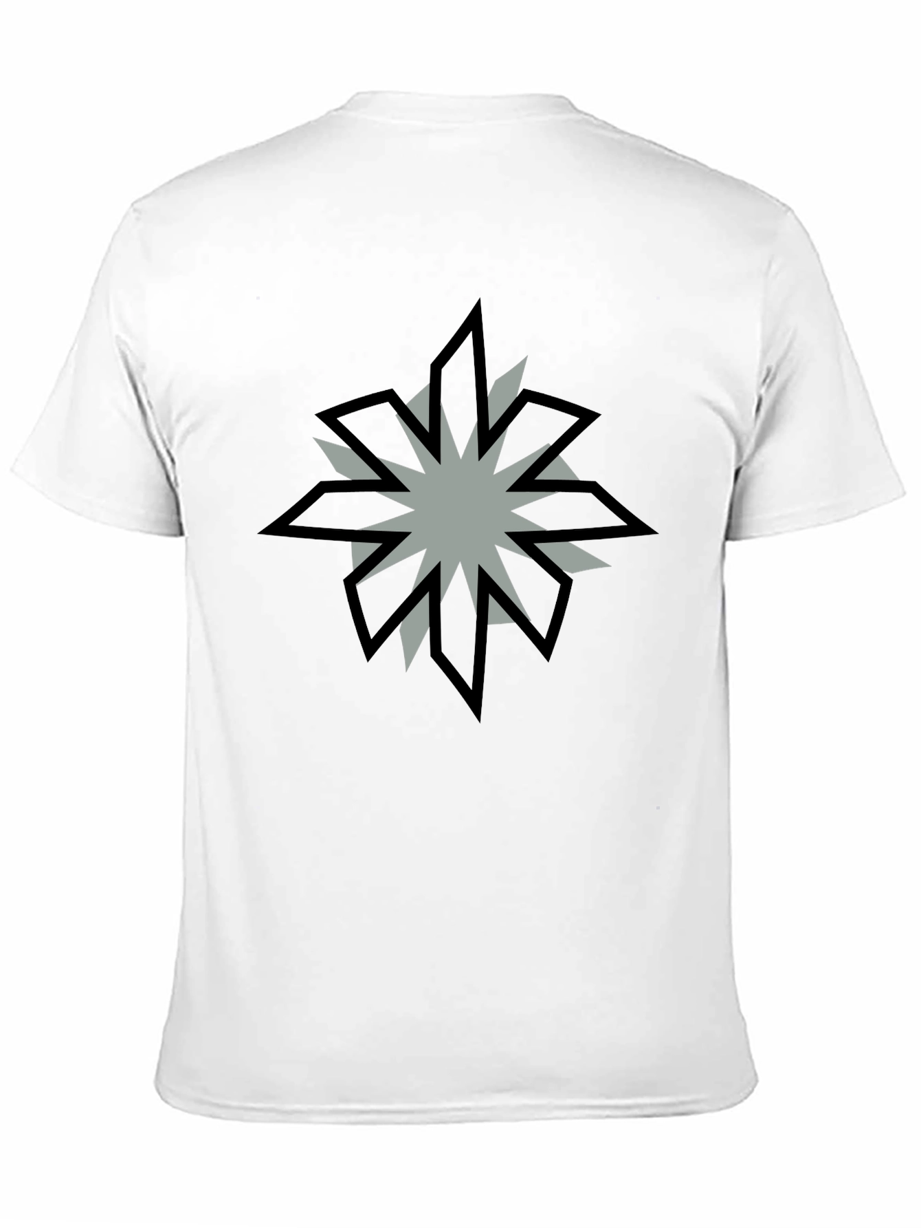 Geometric Starburst Graphic Black T-Shirt