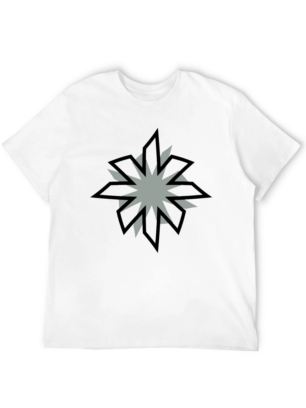 Geometric Starburst Graphic Black T-Shirt