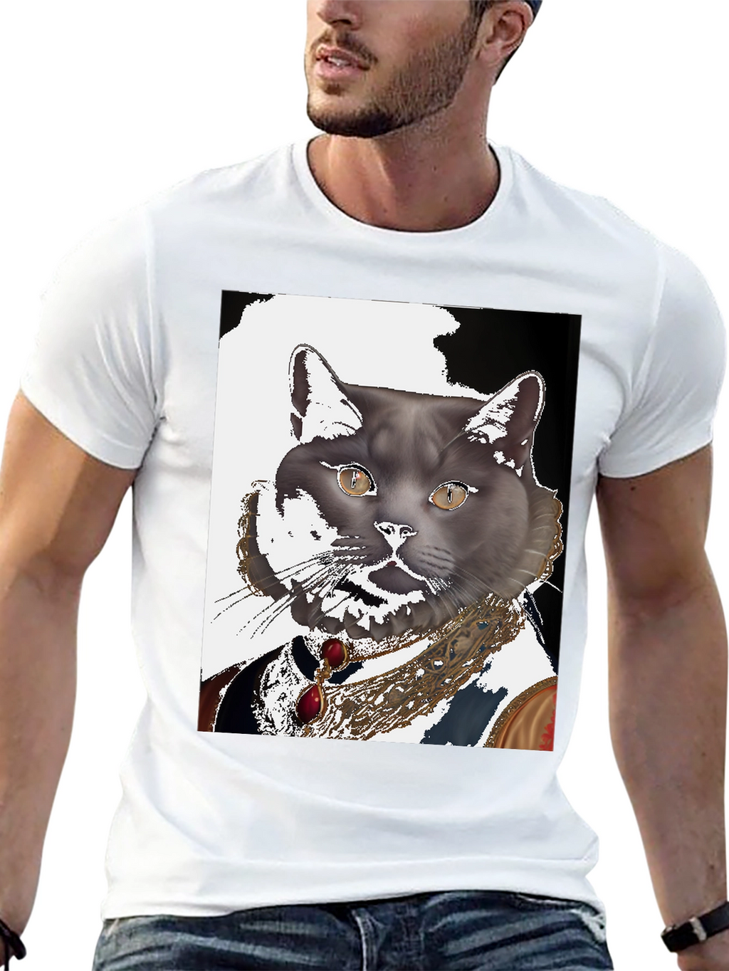 Regal Cat Portrait T-Shirt