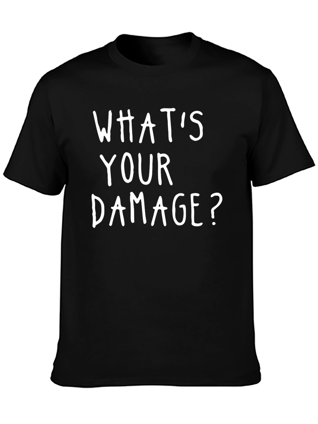 Whats Your Damage? Black Graphic T-Shirt