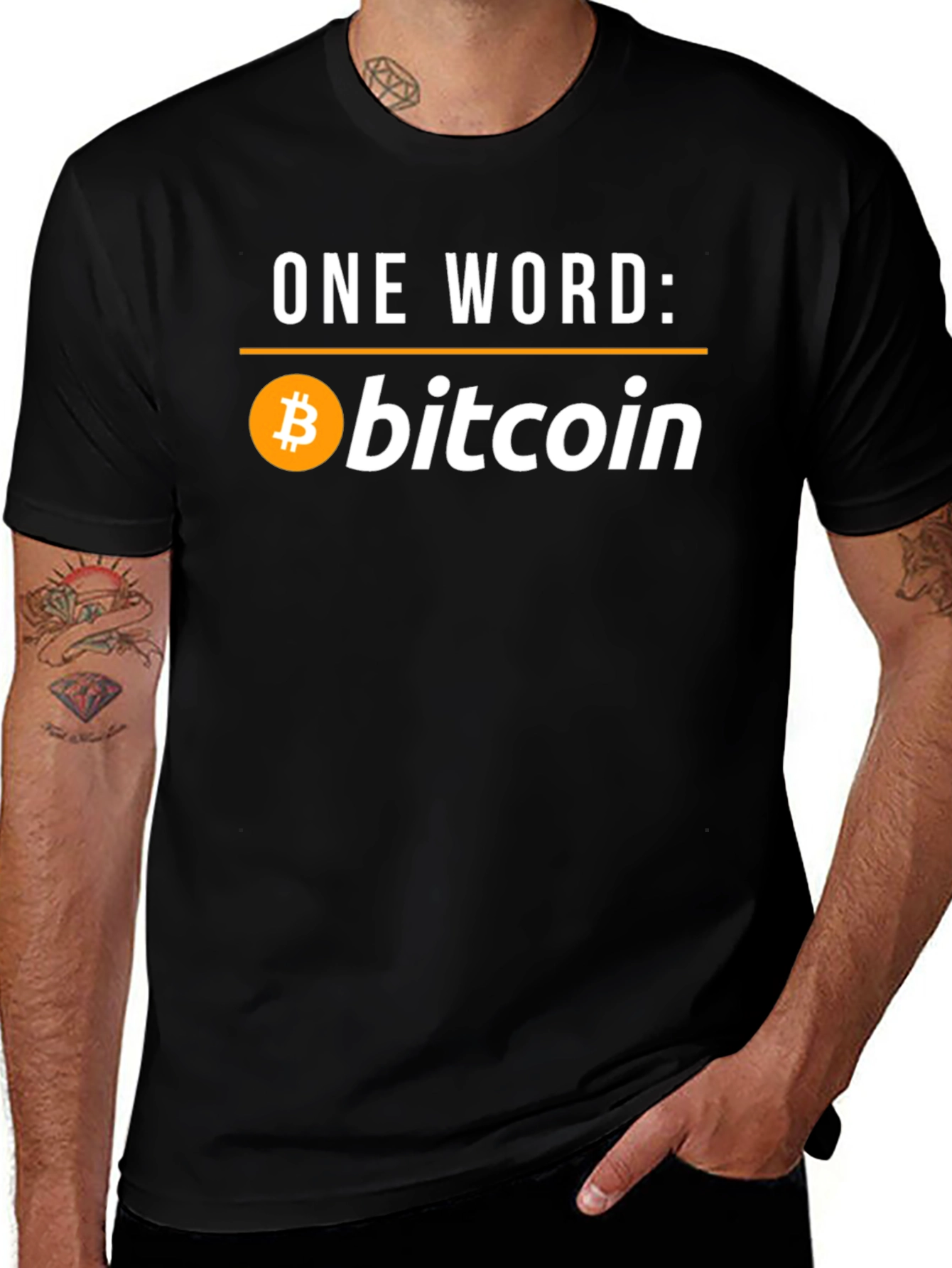 One Word: Bitcoin Graphic Tee - Crypto Enthusiast Shirt
