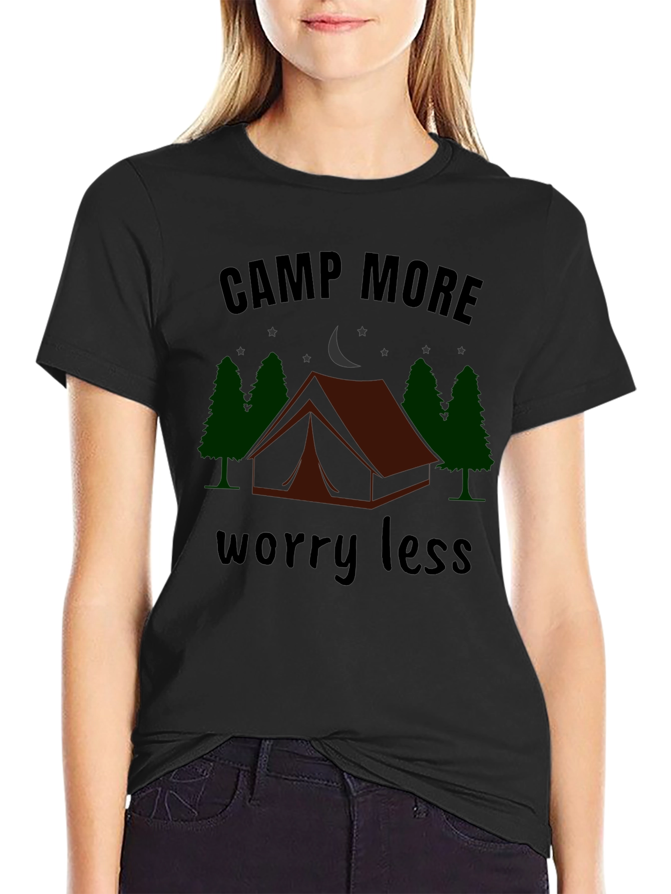 Camp More Worry Less Graphic T-Shirt