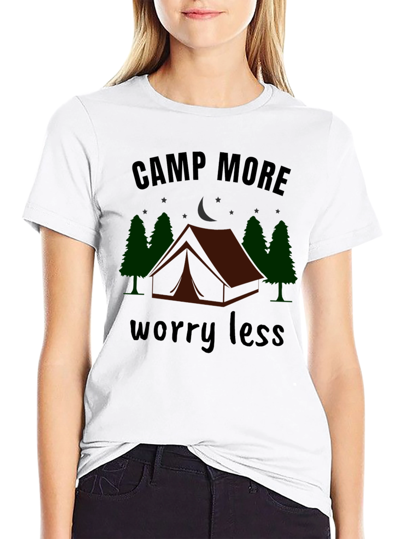 Camp More Worry Less Graphic T-Shirt