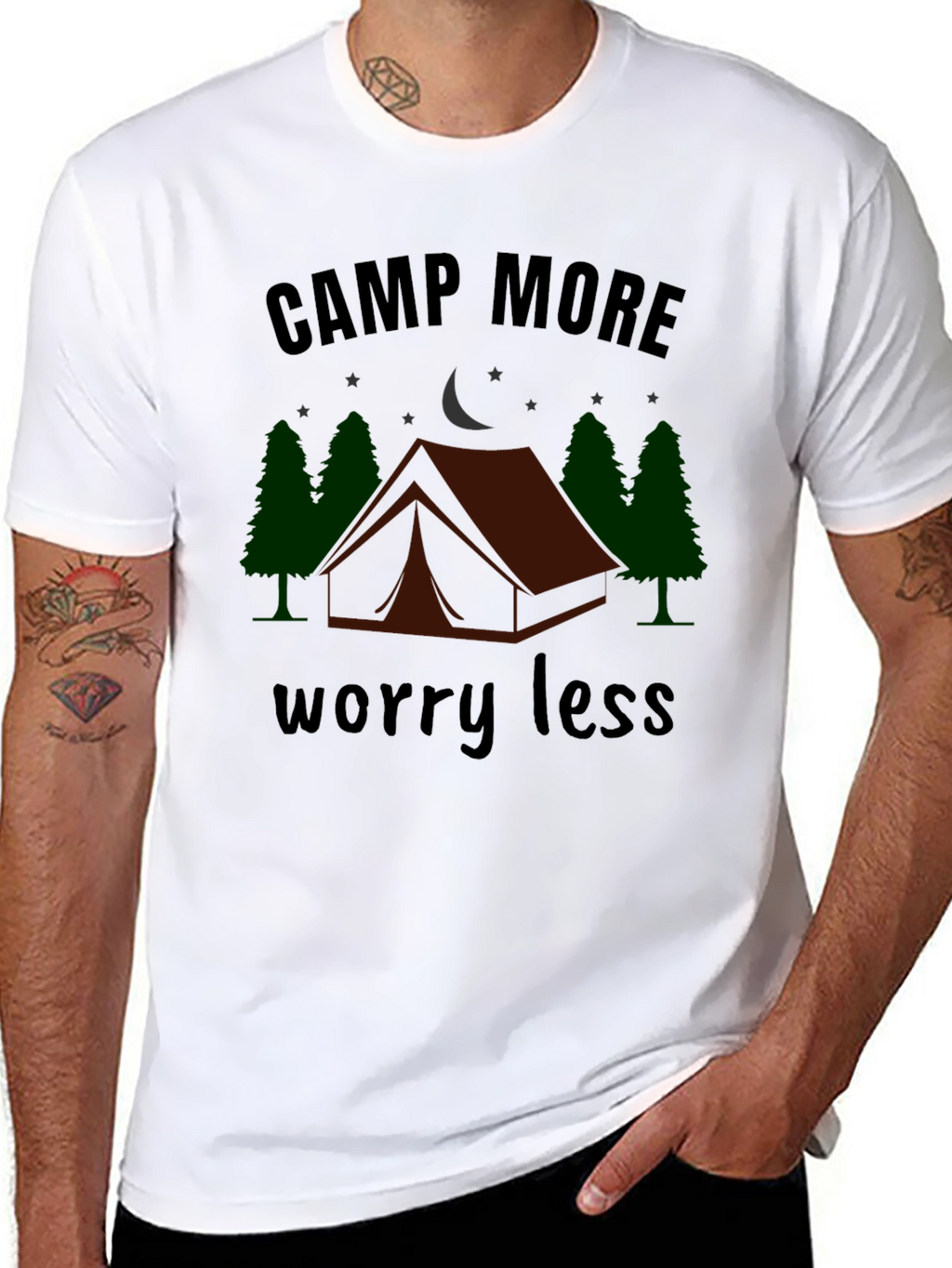 Camp More Worry Less Graphic T-Shirt