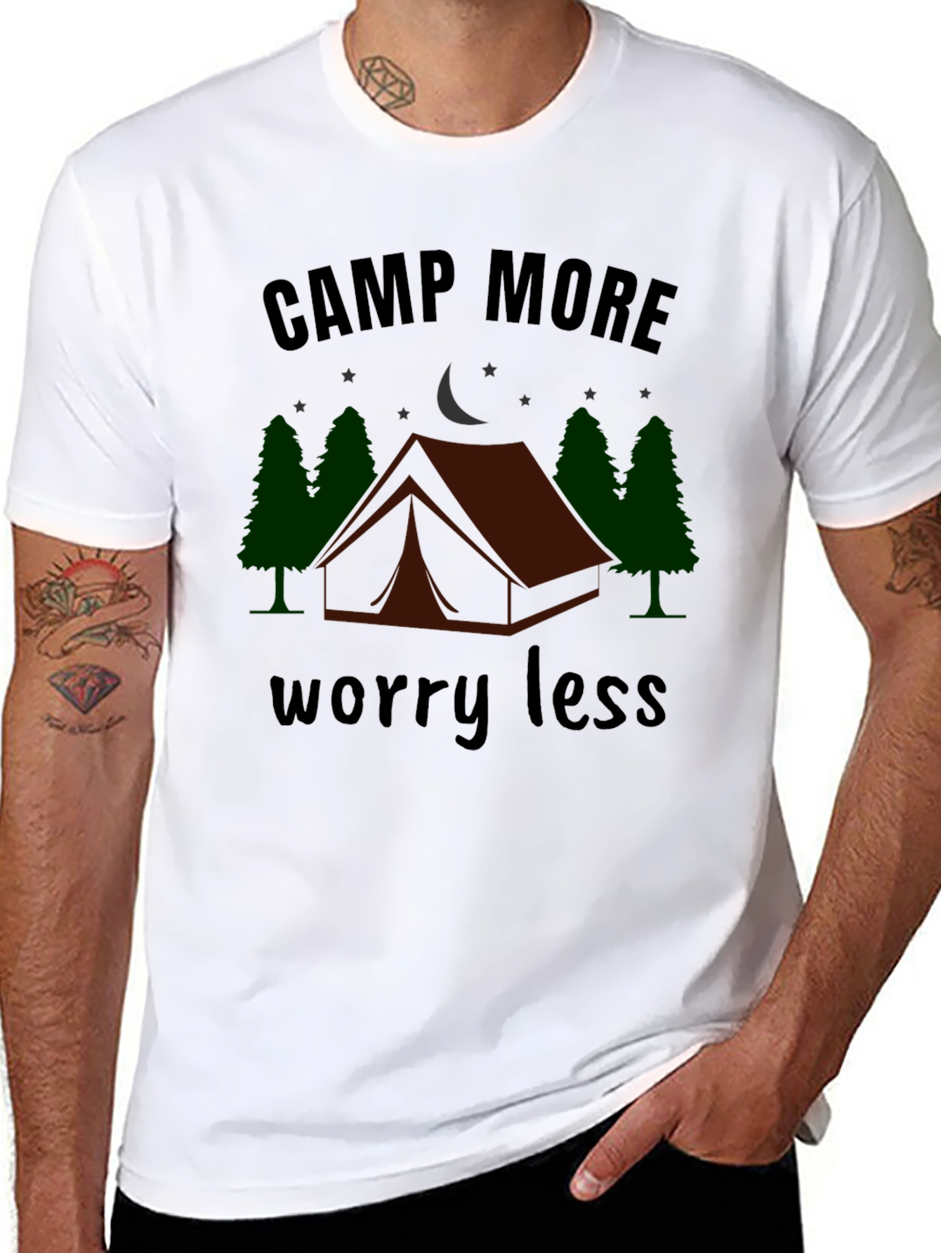 Camp More Worry Less Graphic T-Shirt