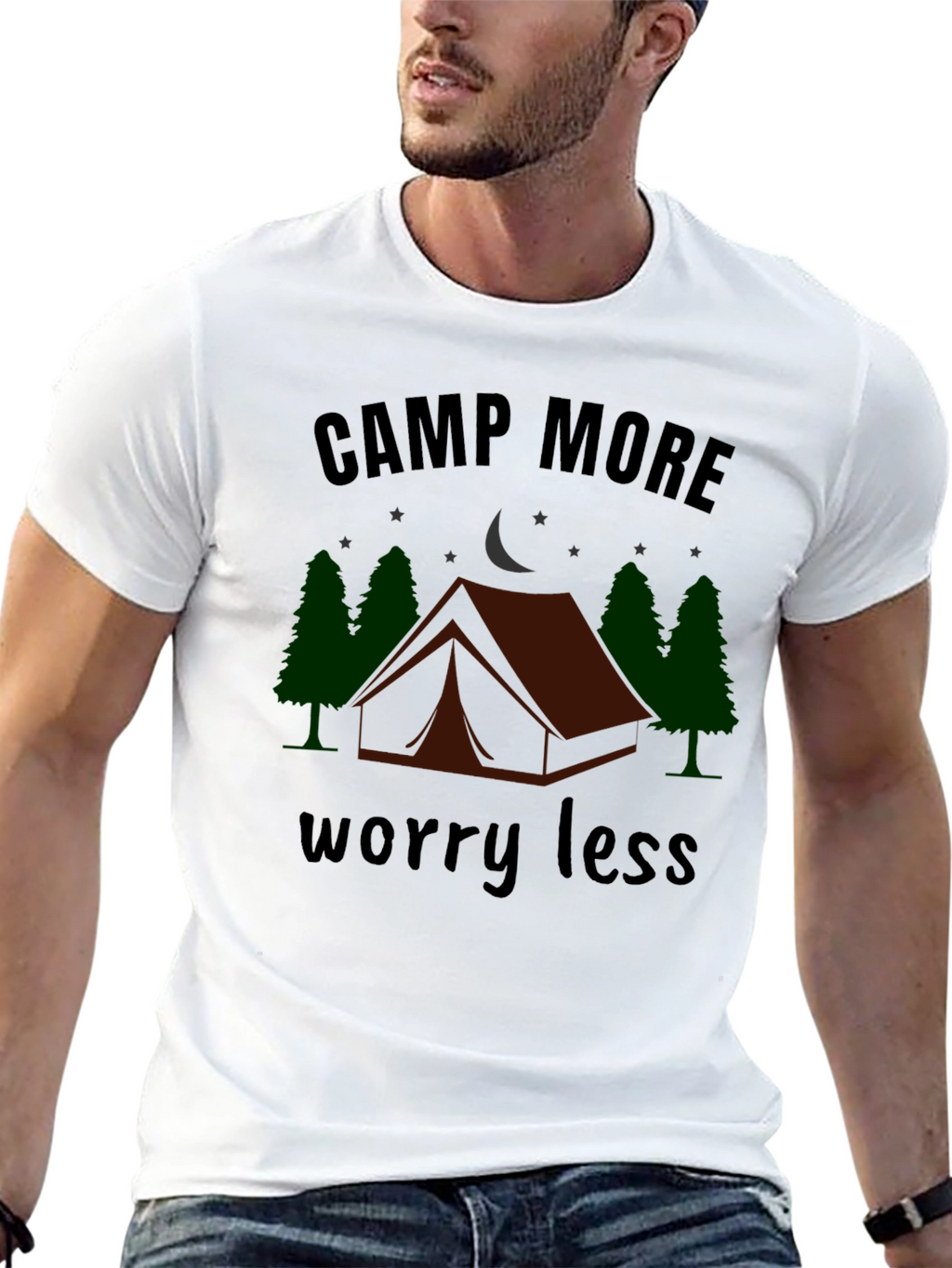 Camp More Worry Less Graphic T-Shirt