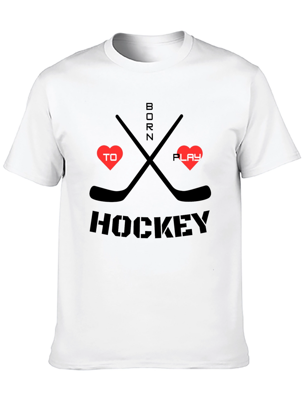 Born to Play Hockey Black Graphic T-Shirt