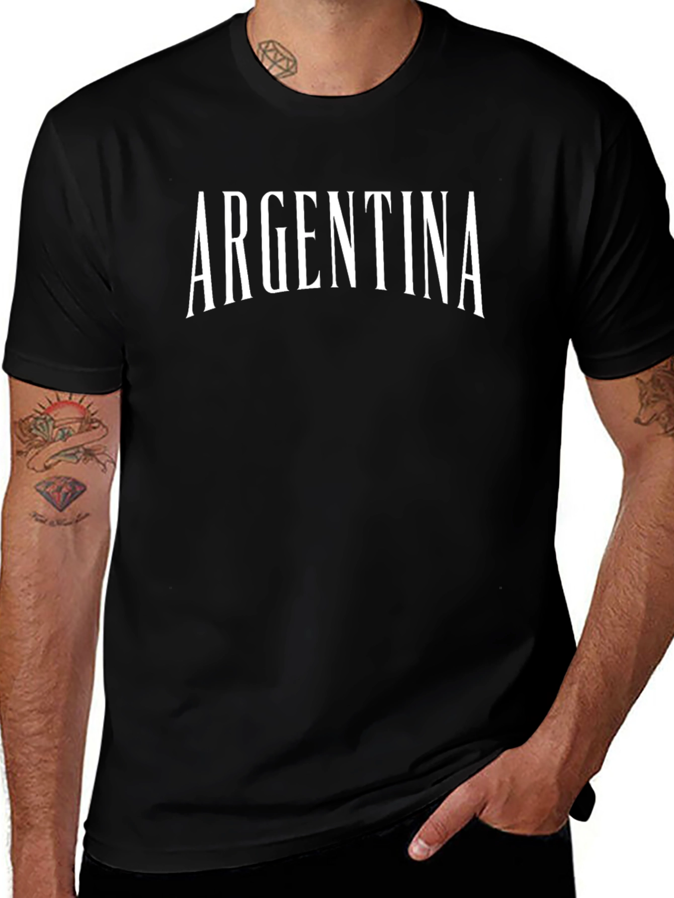 Argentina Text Graphic Black T-Shirt