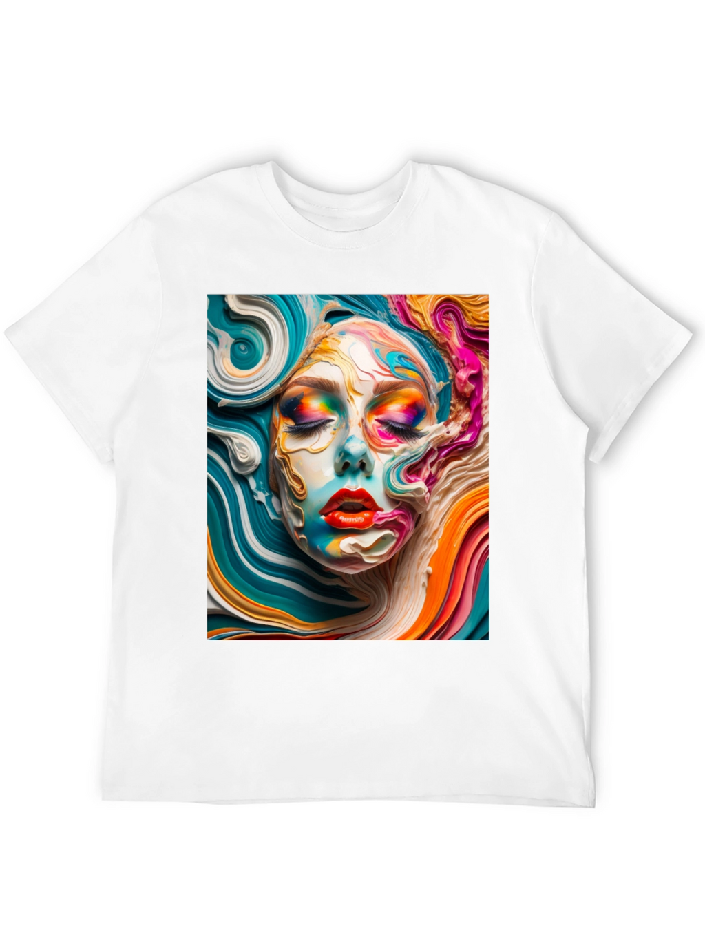 Abstract Face Graphic Tee - Artistic Unisex T-Shirt