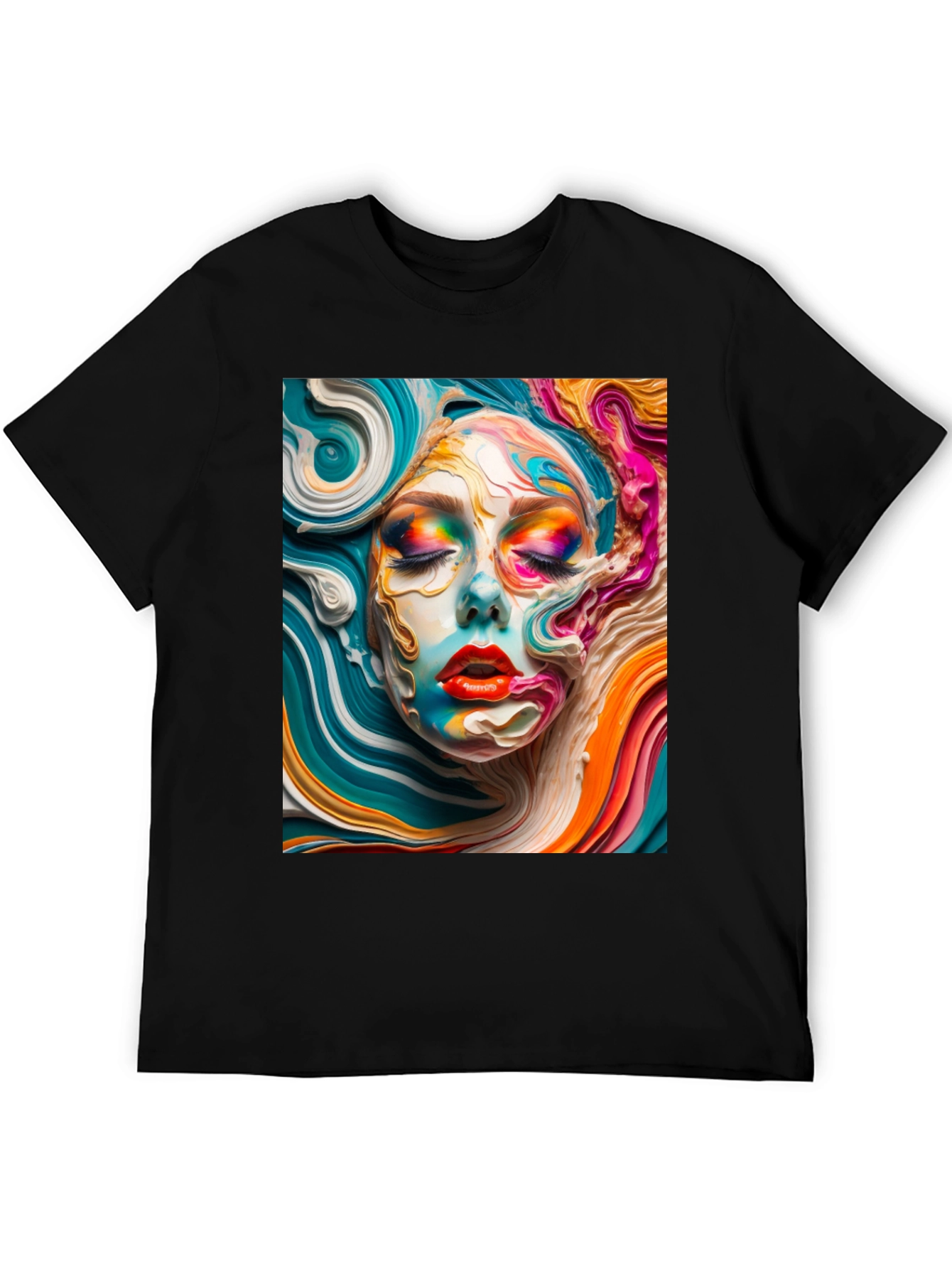 Abstract Face Graphic Tee - Artistic Unisex T-Shirt
