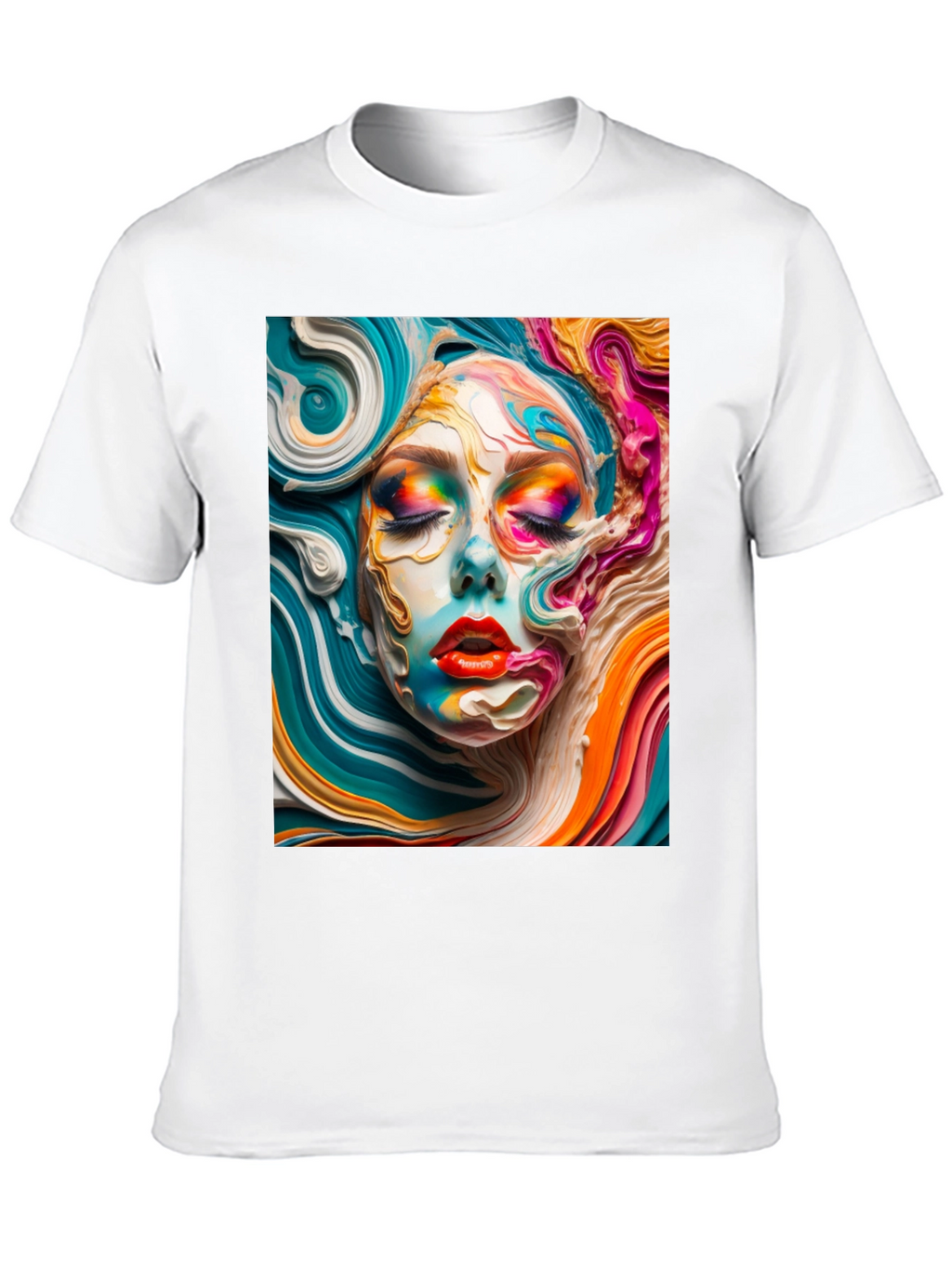 Abstract Face Graphic Tee - Artistic Unisex T-Shirt