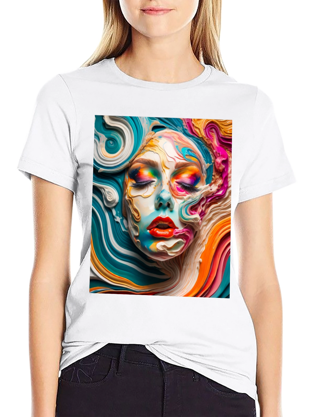 Abstract Face Graphic Tee - Artistic Unisex T-Shirt