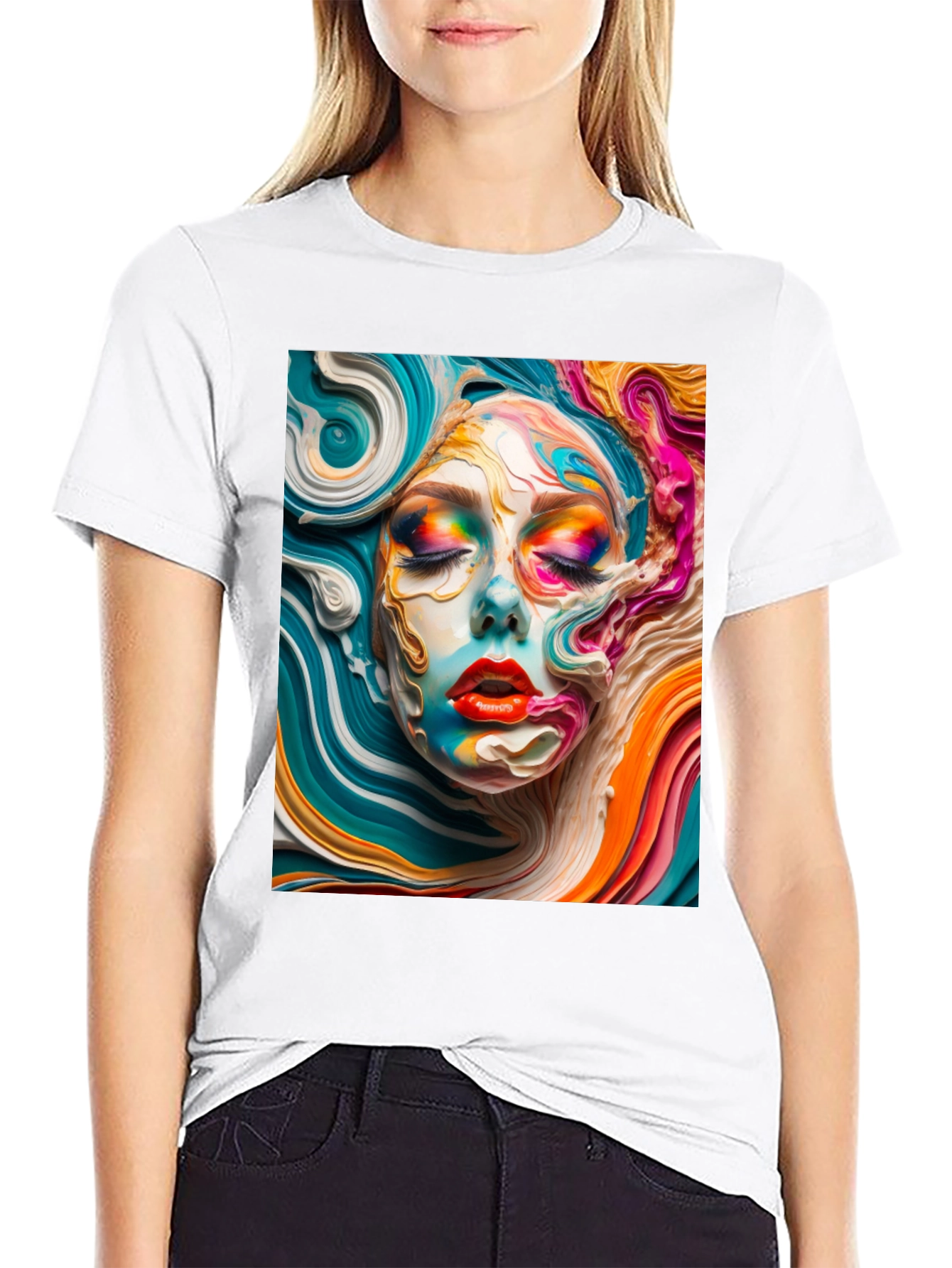 Abstract Face Graphic Tee - Artistic Unisex T-Shirt