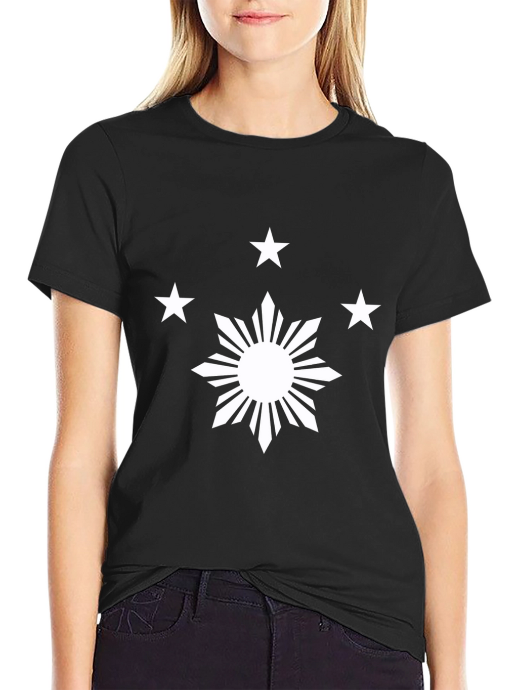 Philippine Sun & Stars Black Graphic Tee