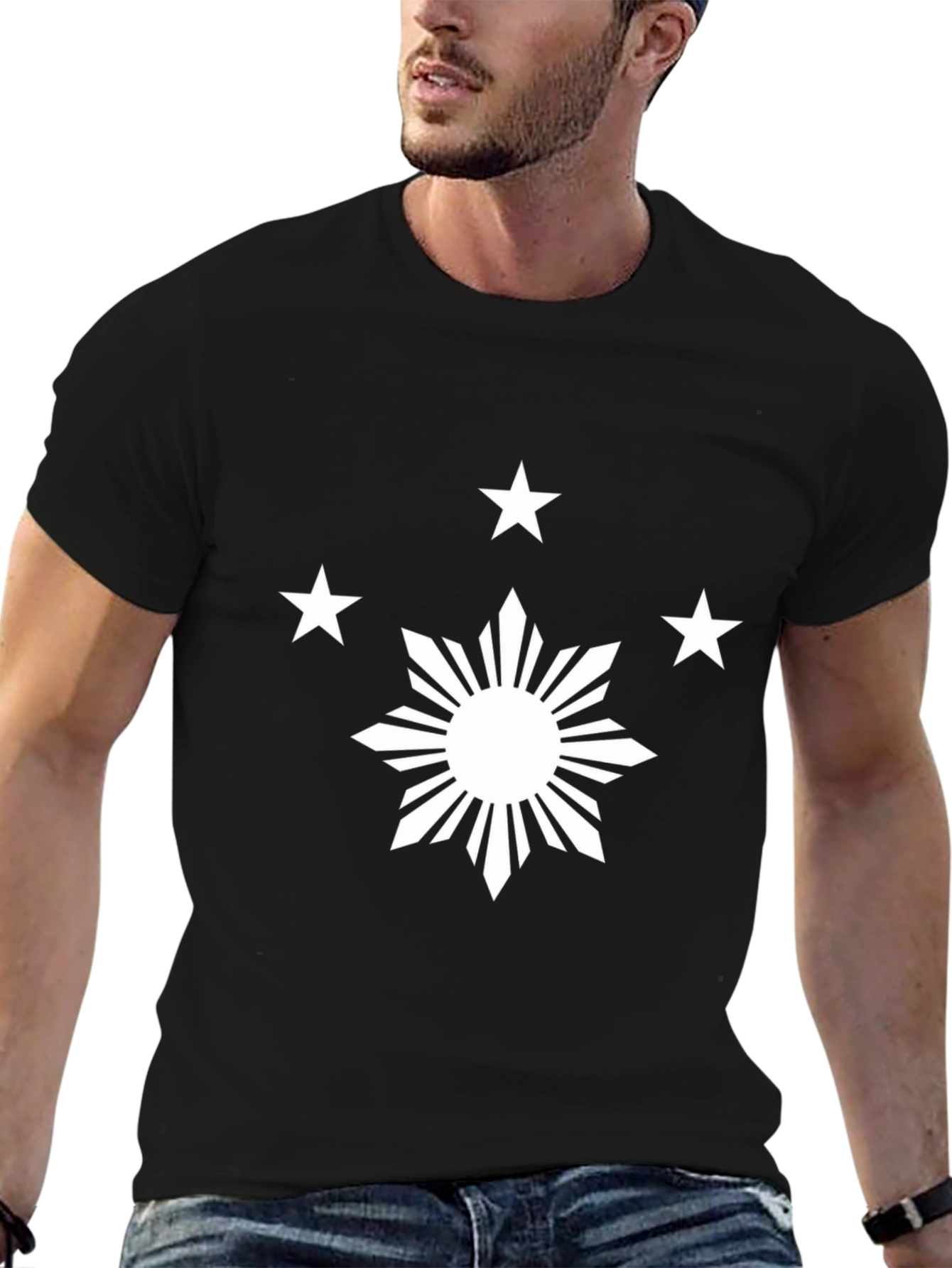 Philippine Sun & Stars Black Graphic Tee