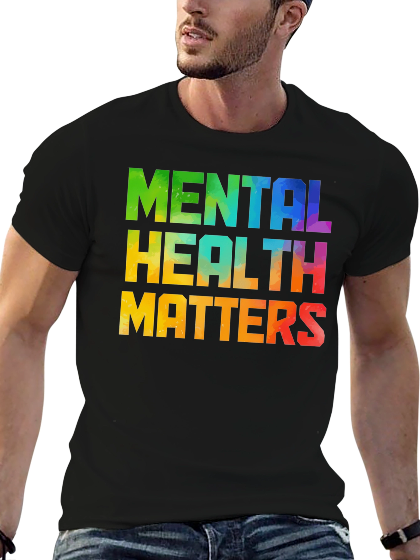 Mental Health Matters Graphic Tee - Black Cotton T-Shirt