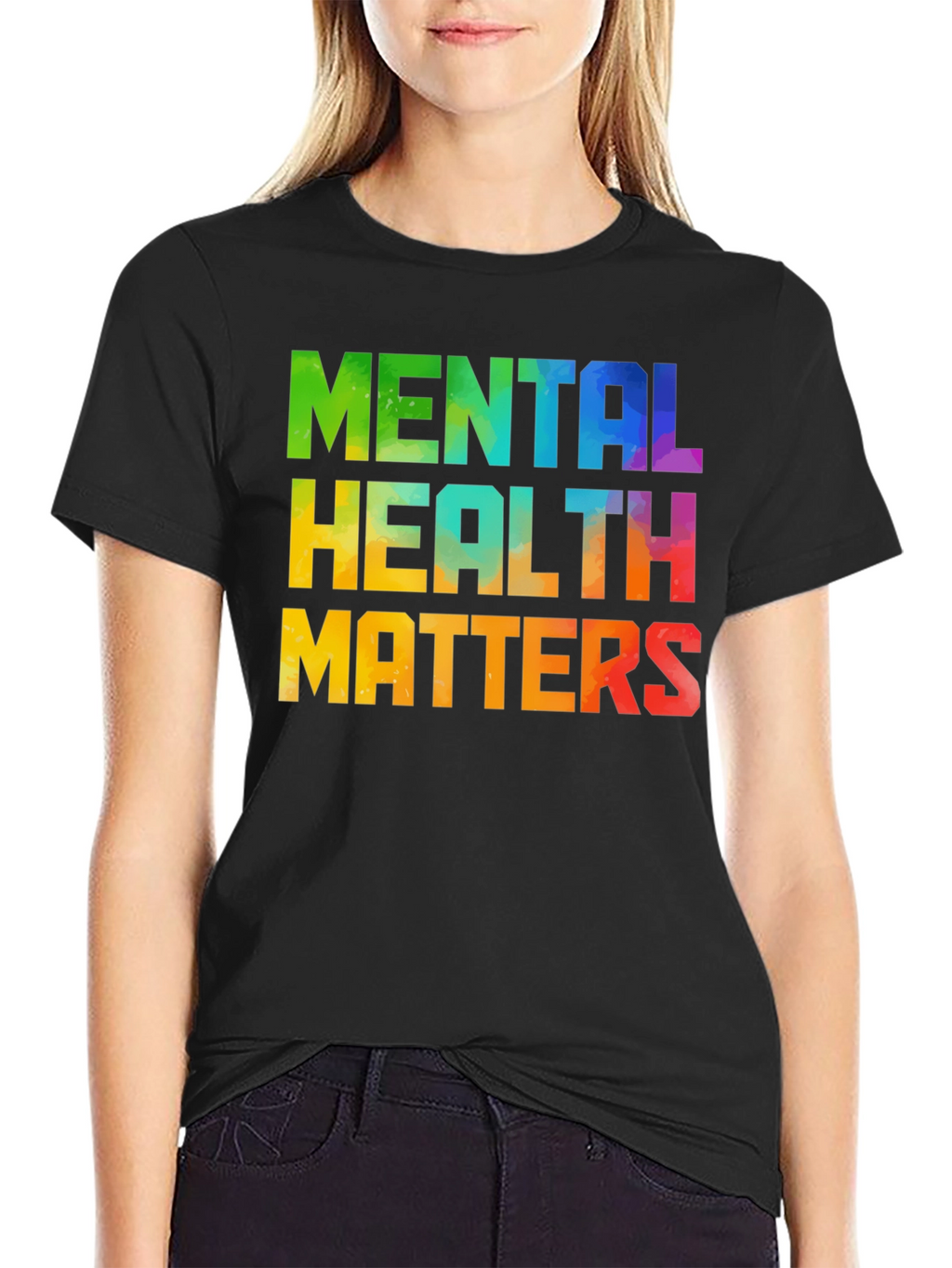 Mental Health Matters Graphic Tee - Black Cotton T-Shirt