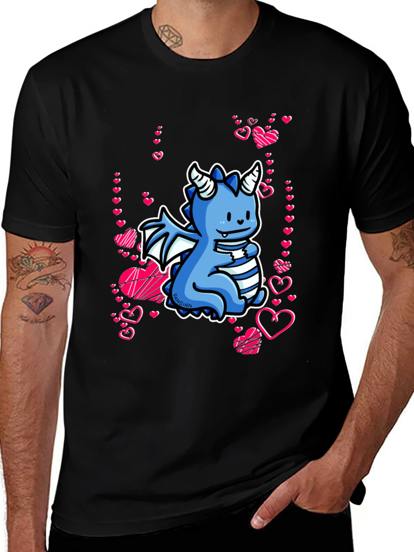 Cute Dragon Valentines Day Graphic Tee