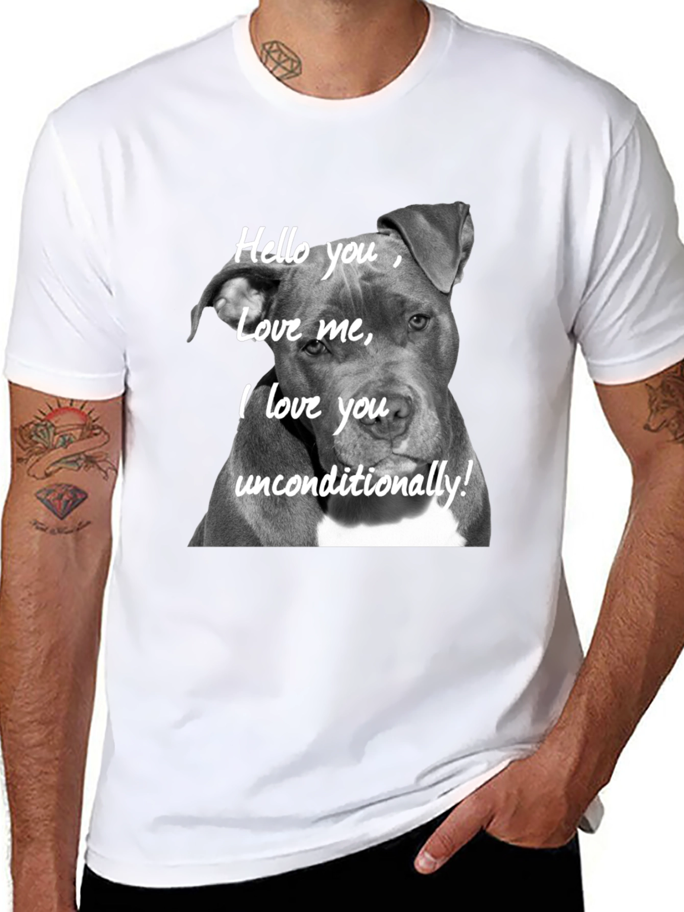 Pitbull Dog Lover Graphic Tee - Hello You Love Me