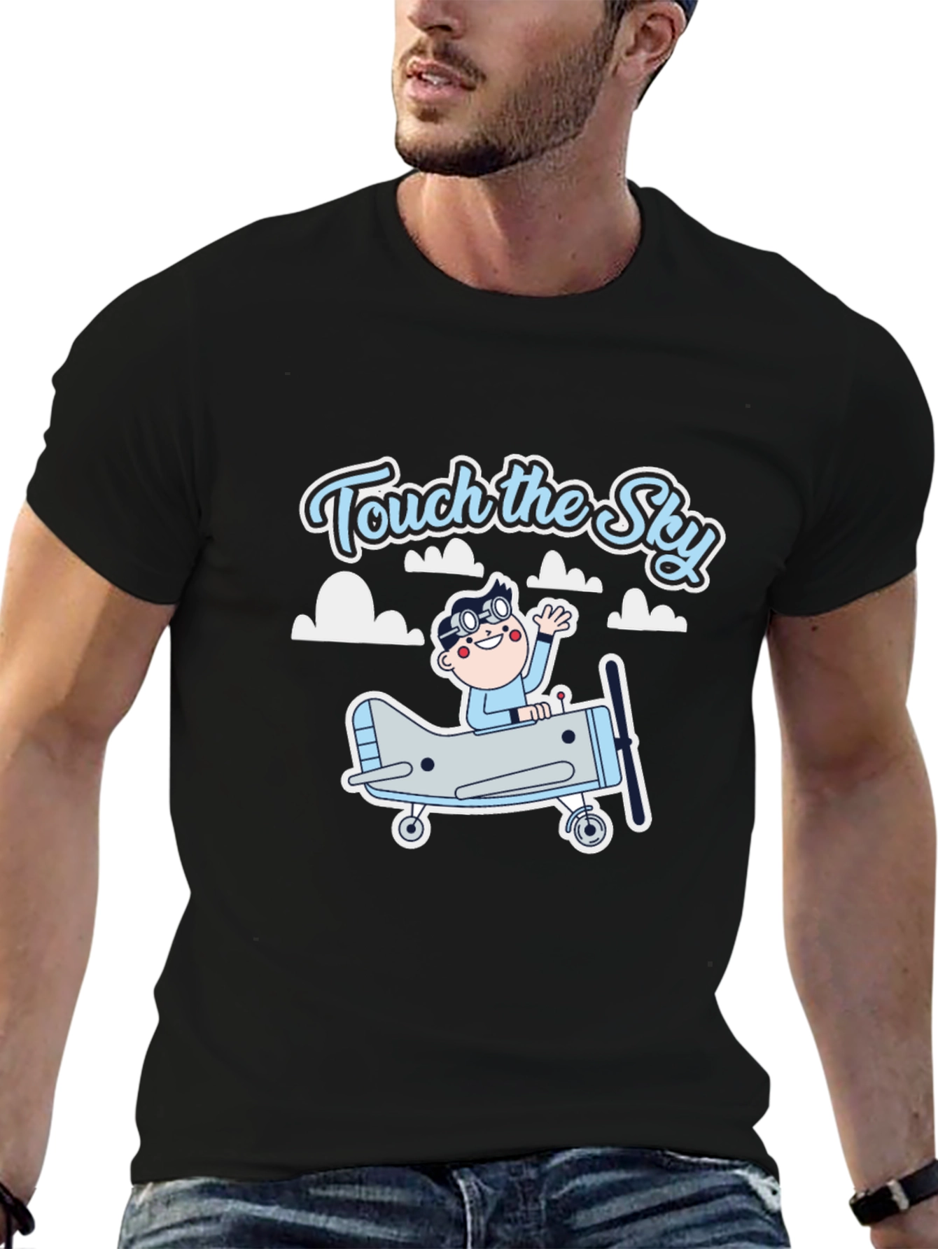 Touch the Sky T-Shirt - Airplane & Pilot Design