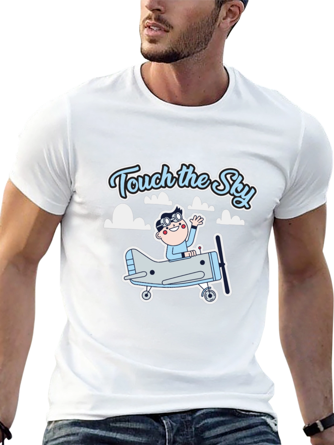 Touch the Sky T-Shirt - Airplane & Pilot Design