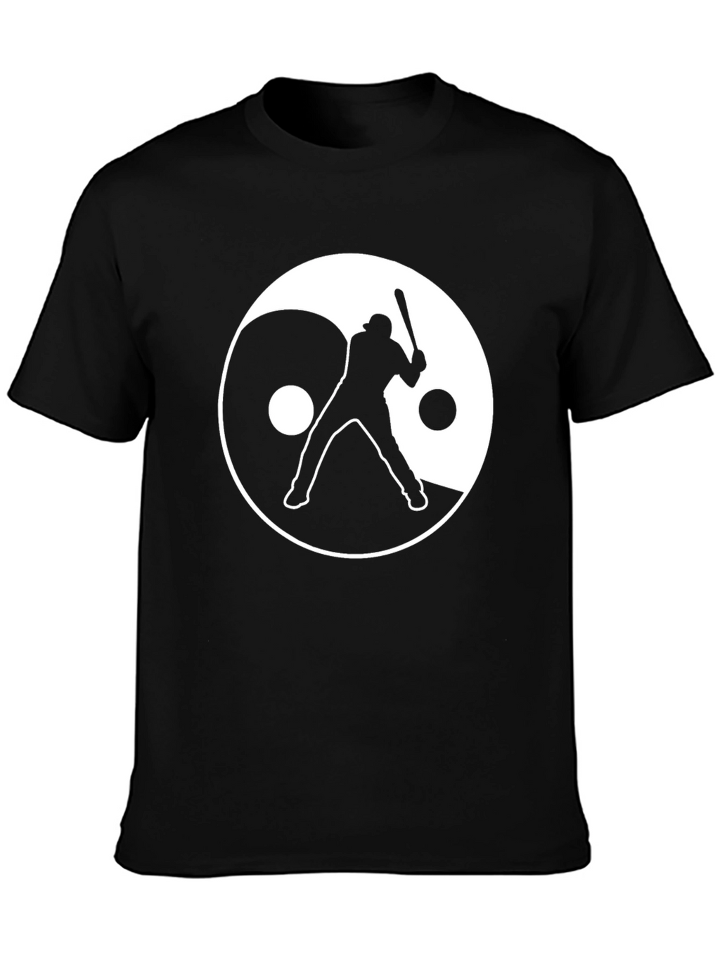 Yin Yang Baseball Graphic Tee - Black