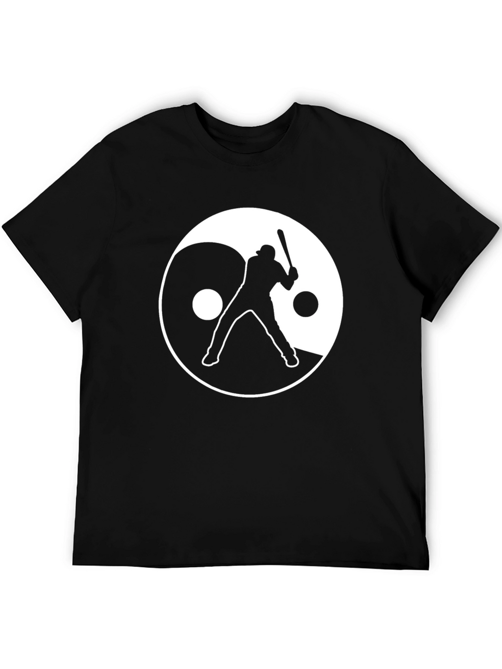 Yin Yang Baseball Graphic Tee - Black
