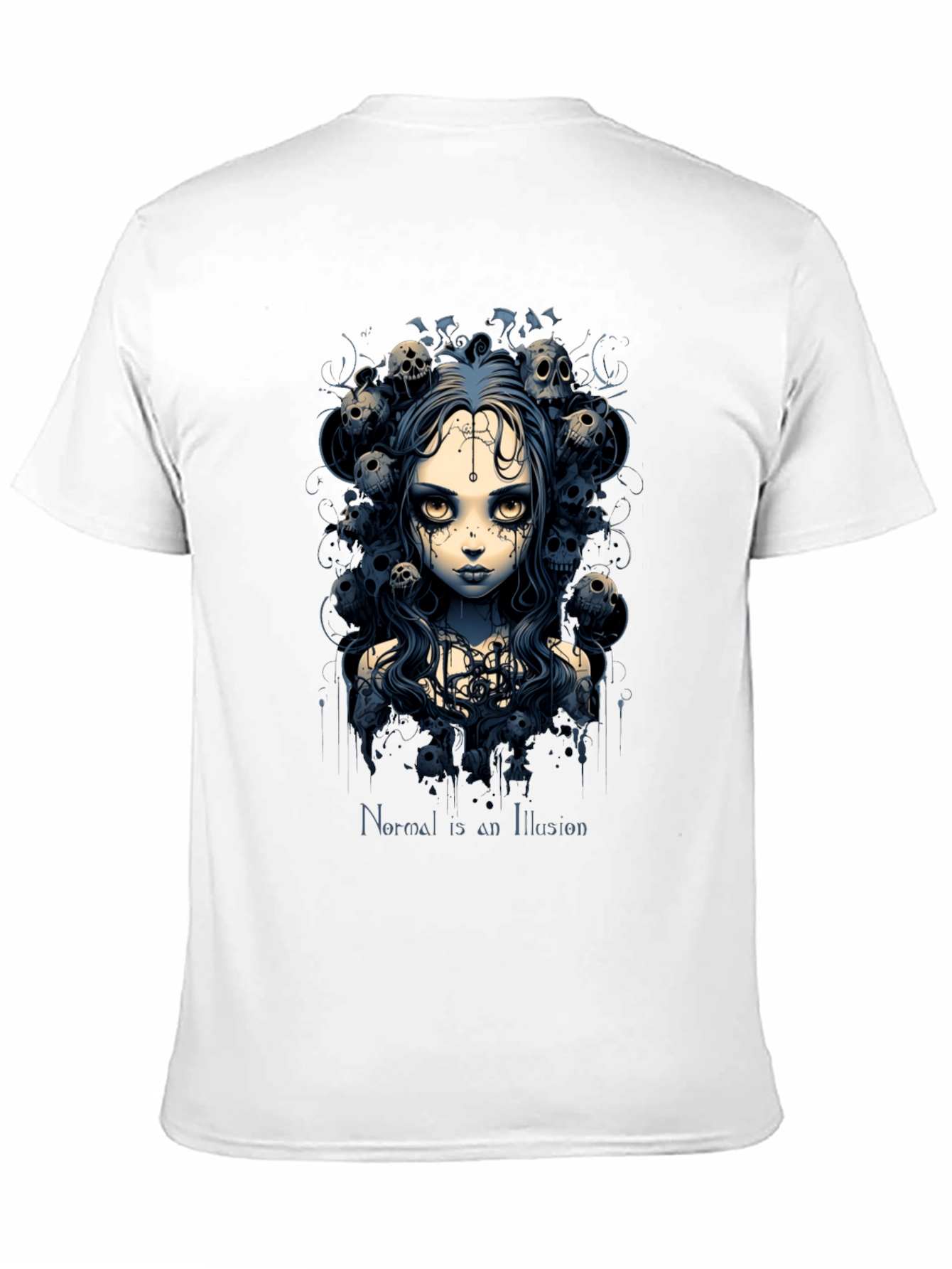 Gothic Skull Girl T-Shirt - Normal is an Illusion