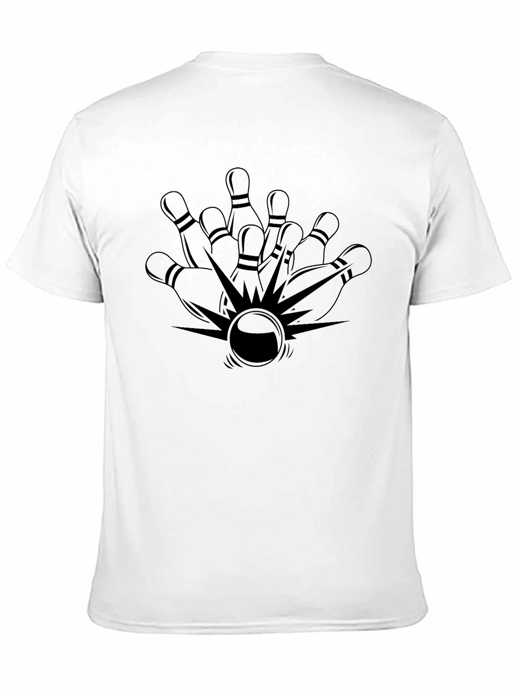 Bowling Strike Graphic Tee - Black Cotton Comfort