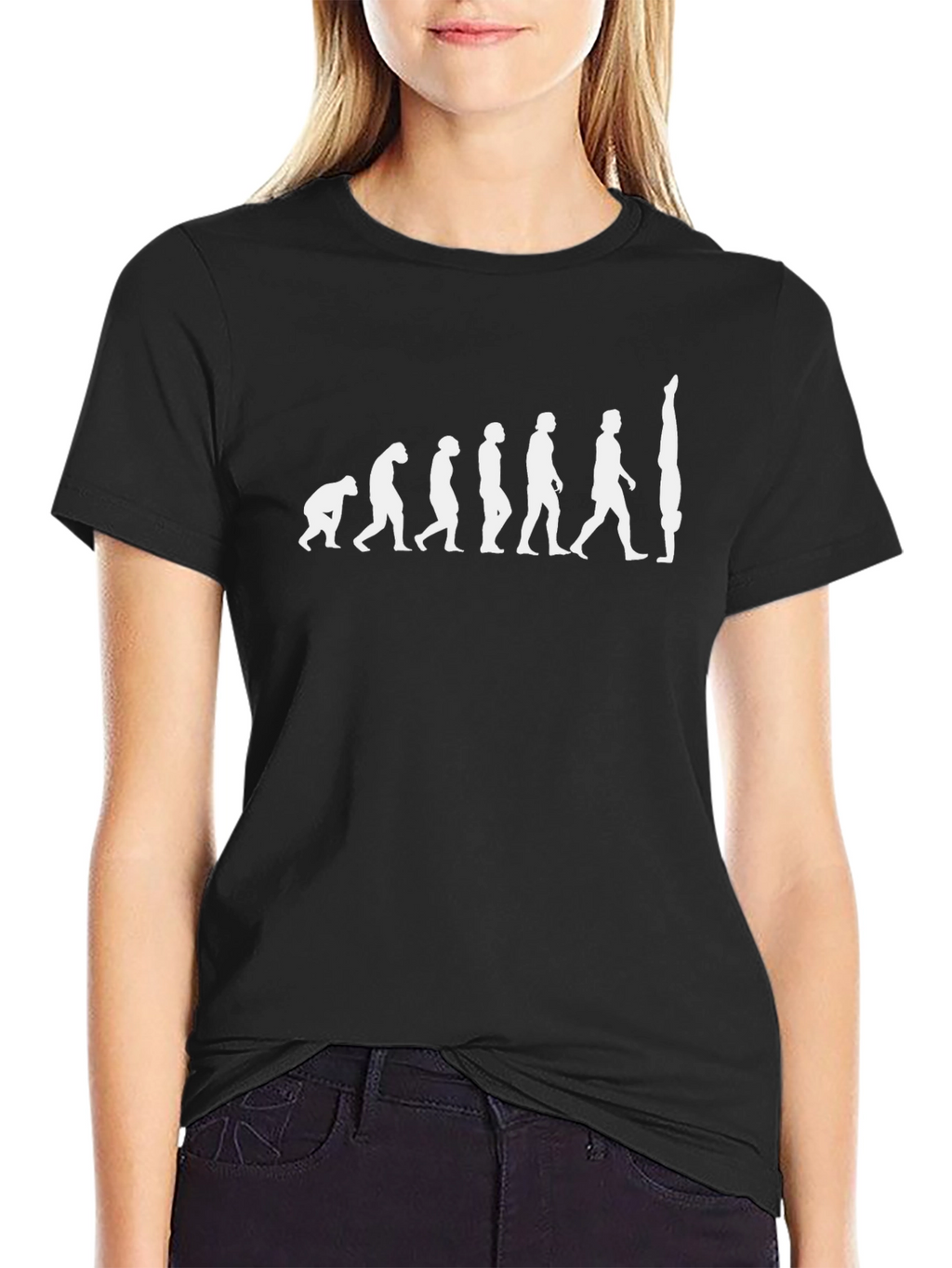 Evolution of Gymnastics Black Cotton T-Shirt