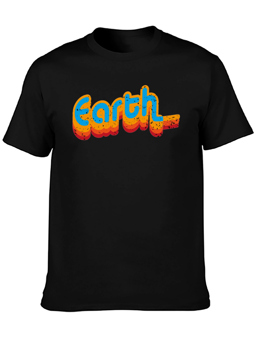Retro Earth Graphic Black T-Shirt
