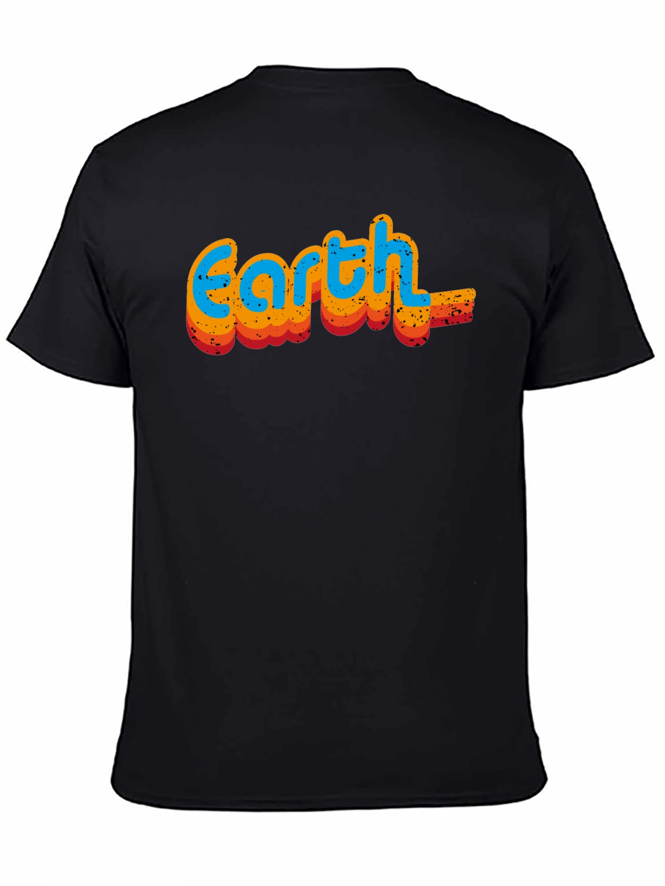 Retro Earth Graphic Black T-Shirt