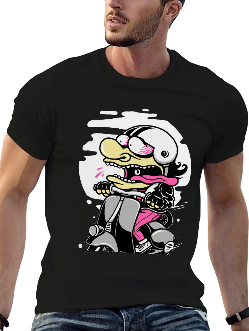 Cartoon Duck Scooter T-Shirt