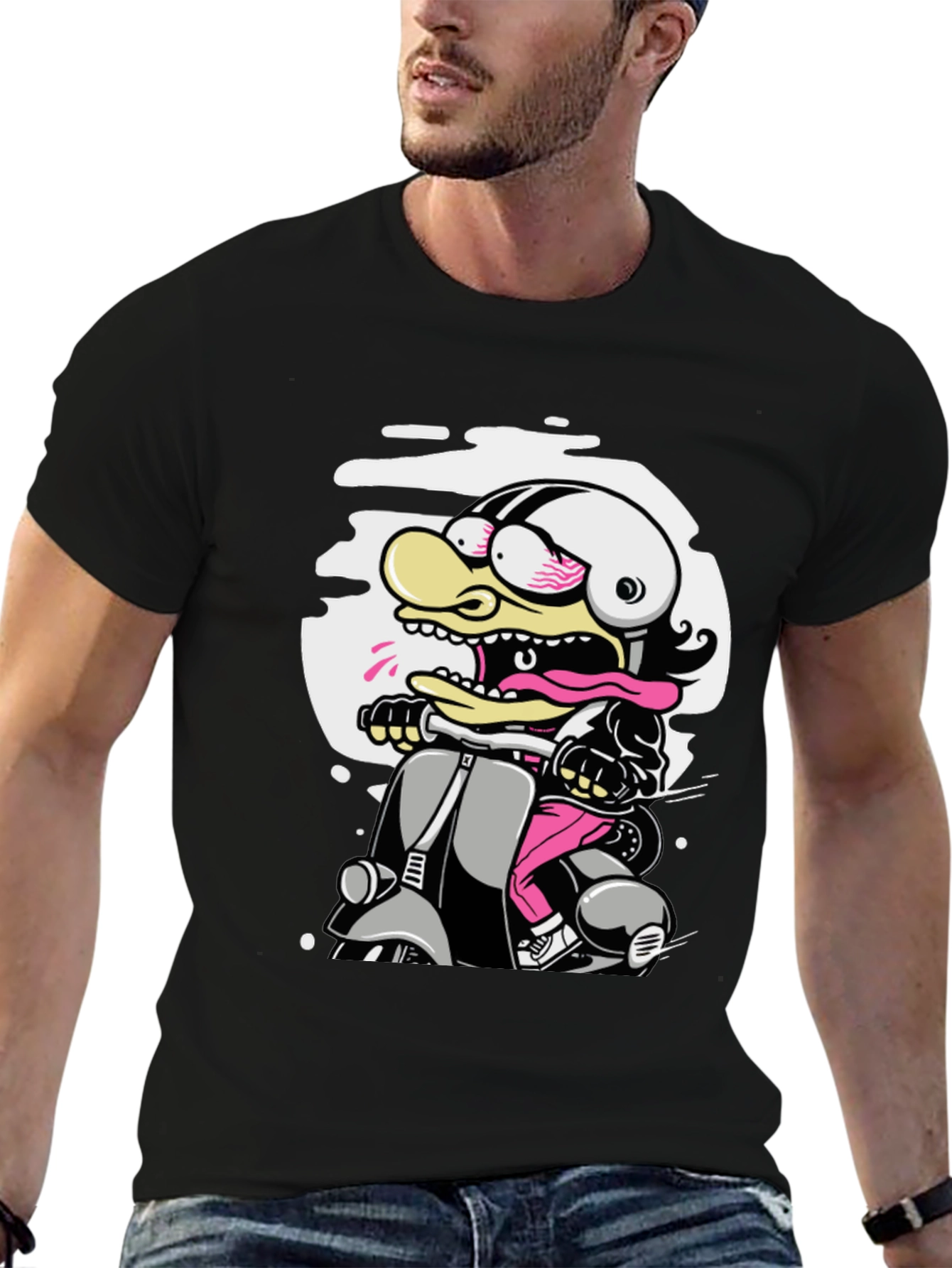 Cartoon Duck Scooter T-Shirt