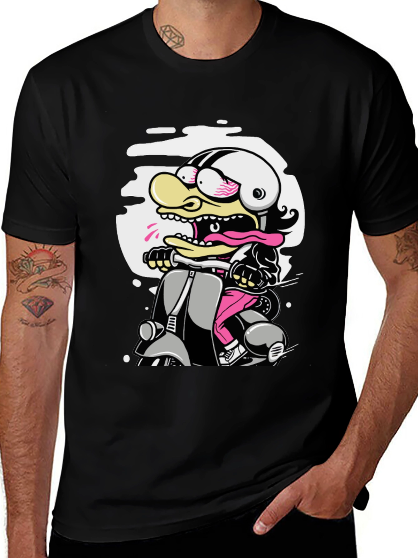Cartoon Duck Scooter T-Shirt