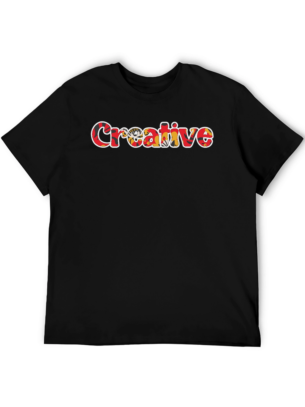 Creative Graphic Print Crew Neck T-Shirt