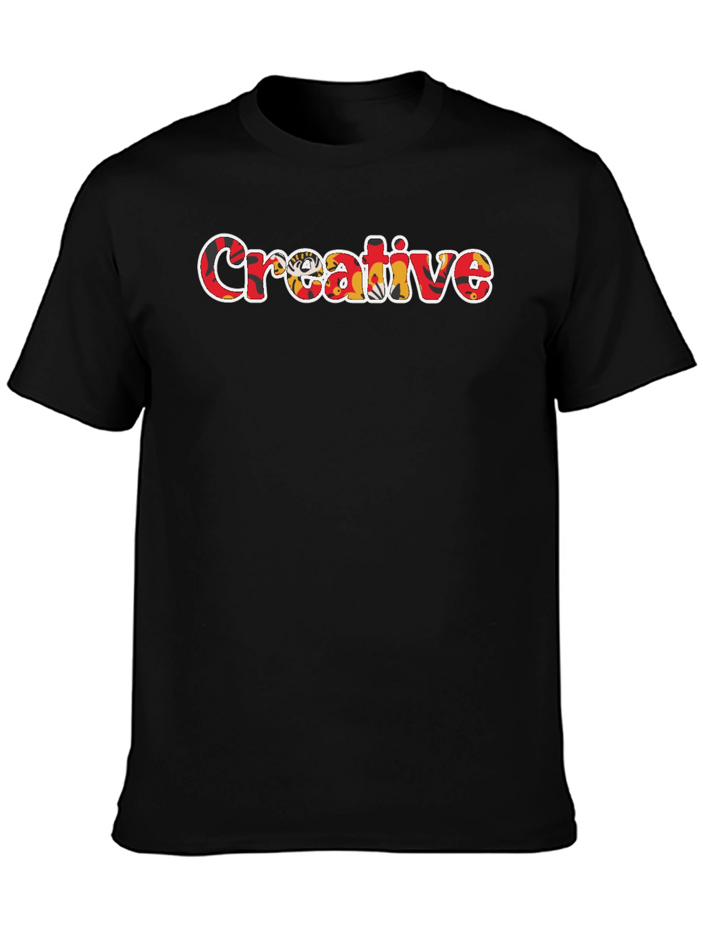 Creative Graphic Print Crew Neck T-Shirt