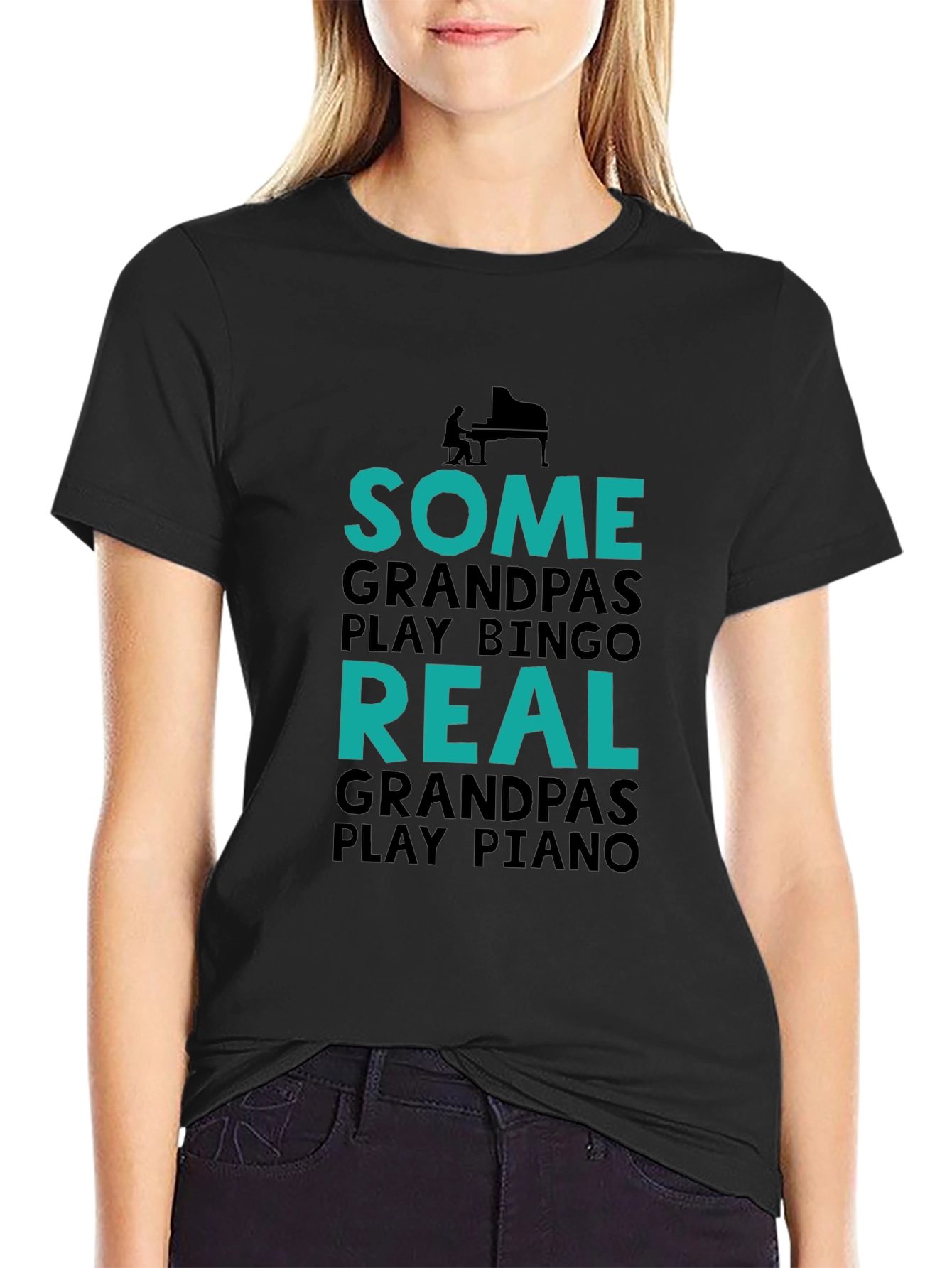 Real Grandpas Play Piano Graphic Tee