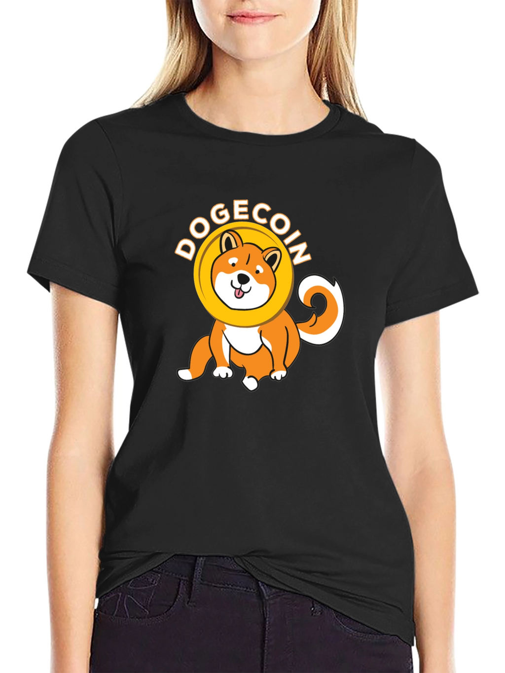 Dogecoin Crypto Black T-Shirt