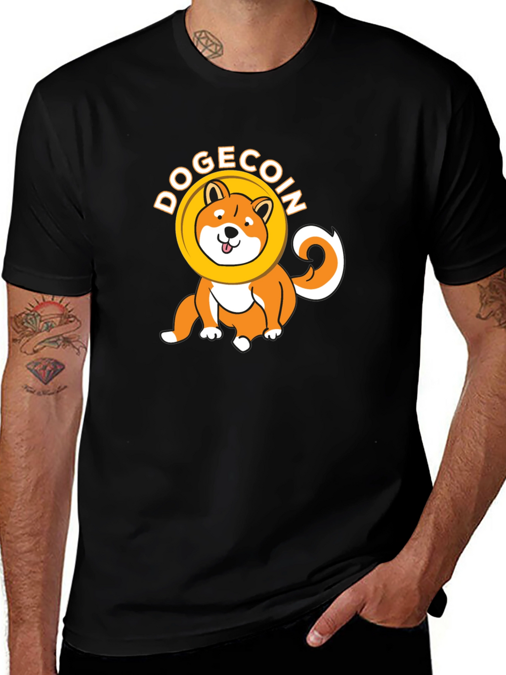 Dogecoin Crypto Black T-Shirt