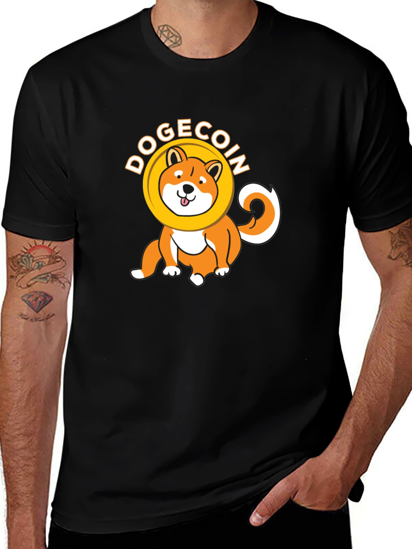 Dogecoin Crypto Black T-Shirt