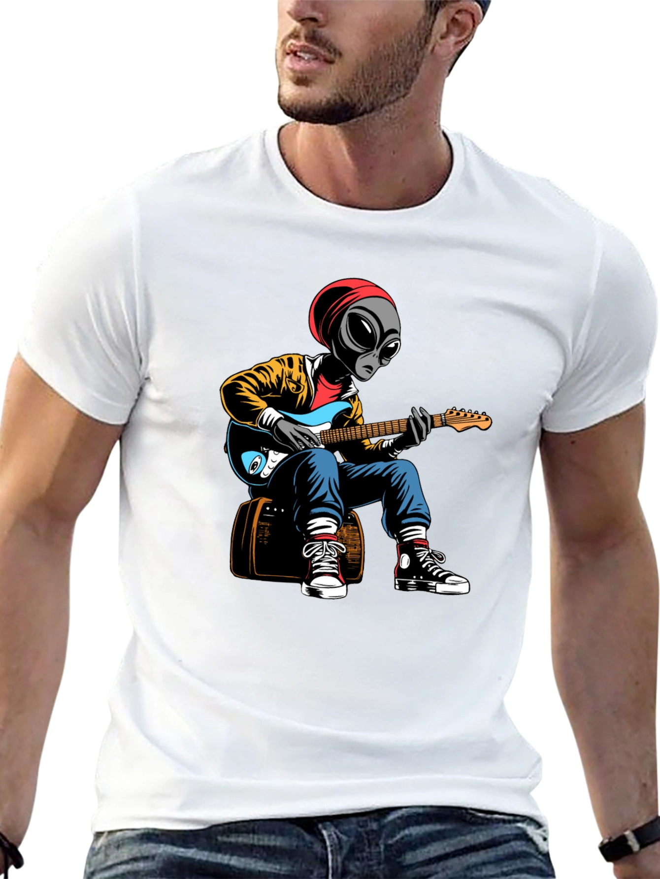 Alien Guitarist Graphic T-Shirt