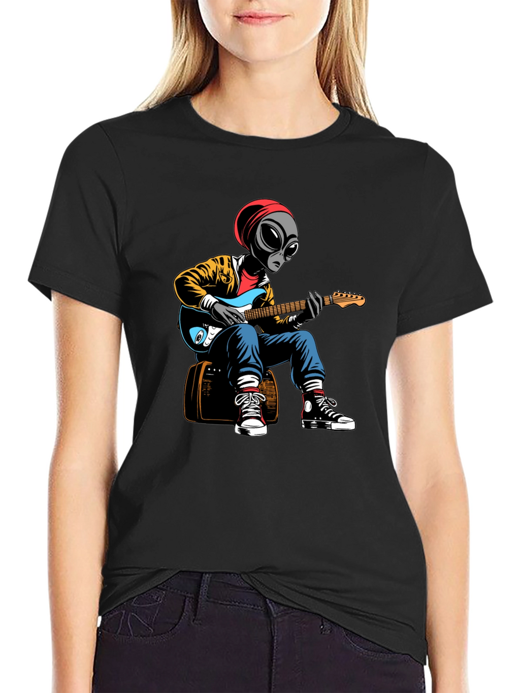 Alien Guitarist Graphic T-Shirt