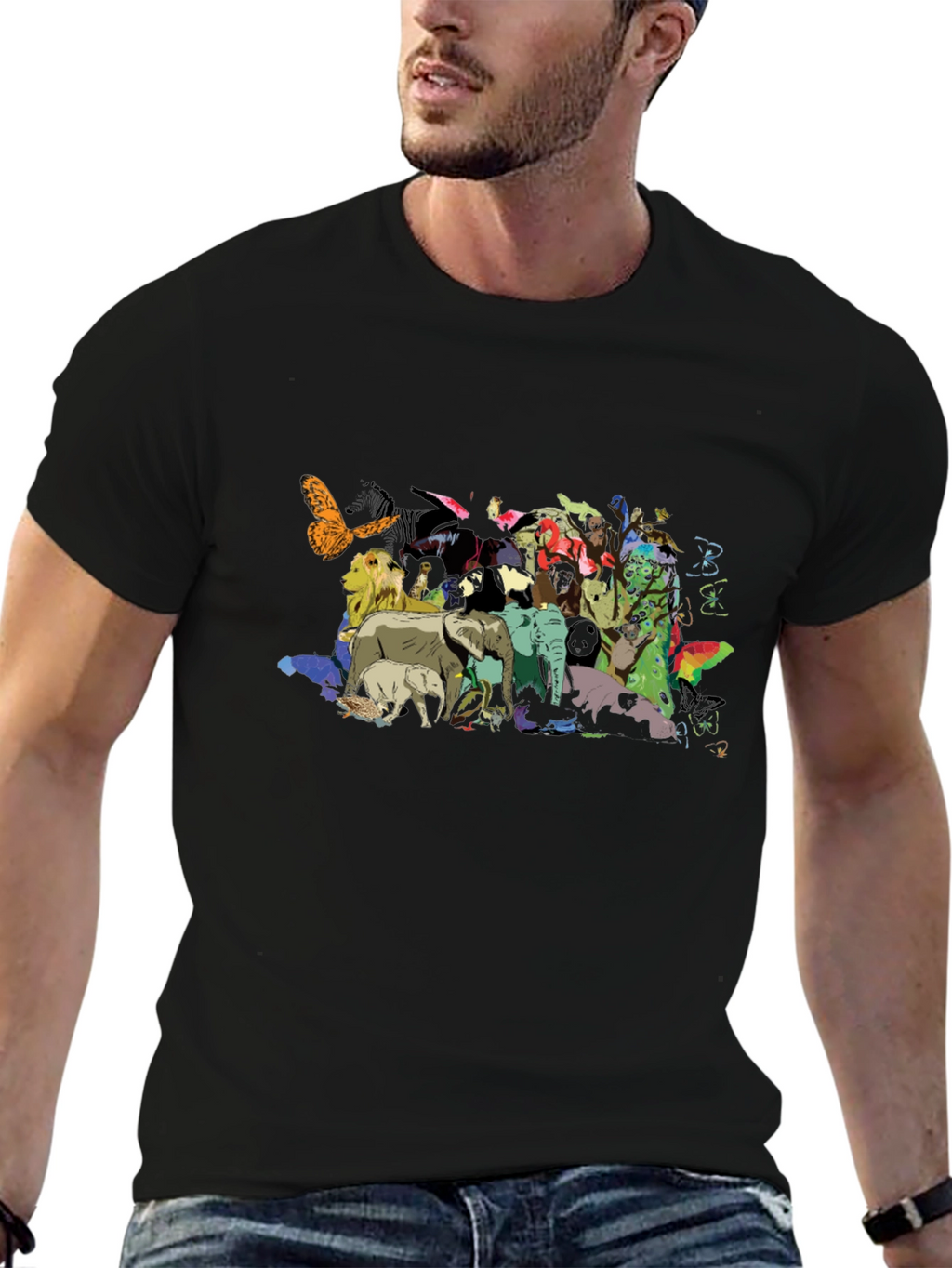 Animal Kingdom Graphic Black T-Shirt